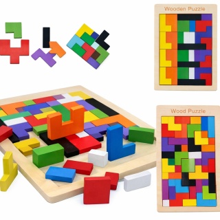 Drewniana układanka Tetris – nauka przez zabawę
