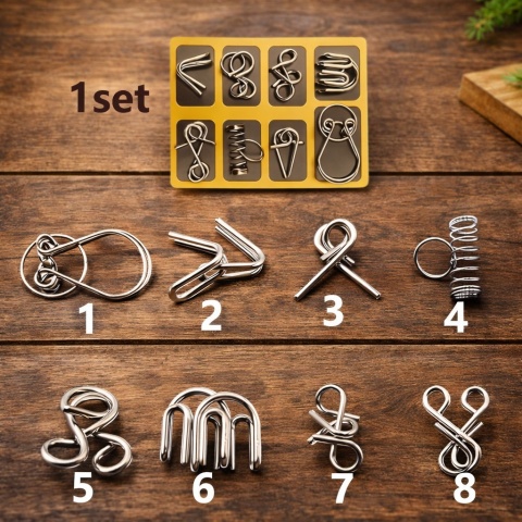 Metalowe Łamigłówki Logicze – Zestaw Edukacyjny